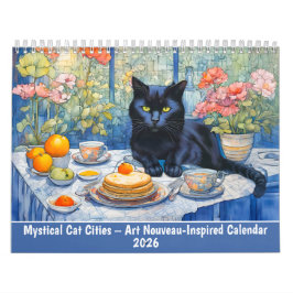 Calendario Mystical Cat Cities Art Nouveau-Inspired Calendar