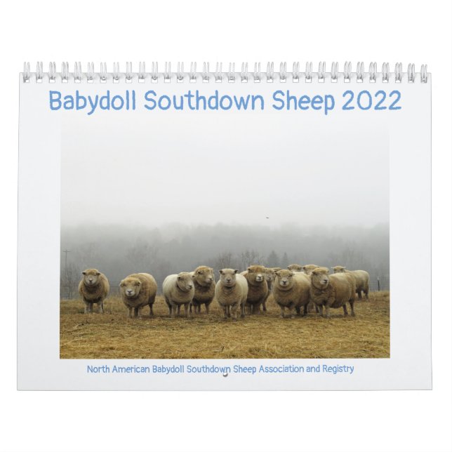 Calendario NABSSAR de Babydoll Southdown 2022 (Tapa)