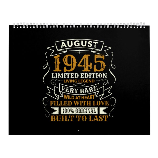 Calendario Nacido en Agosto de 1945 (Tapa)