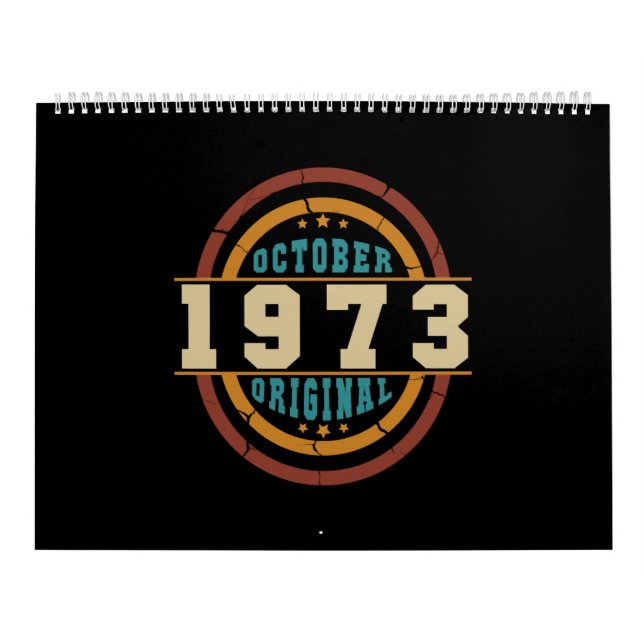 Calendario Nacido en octubre de 1973 Original Retro (Tapa)
