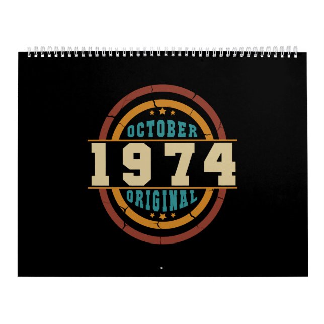 Calendario Nacido en octubre de 1974 Retro Orginal (Tapa)