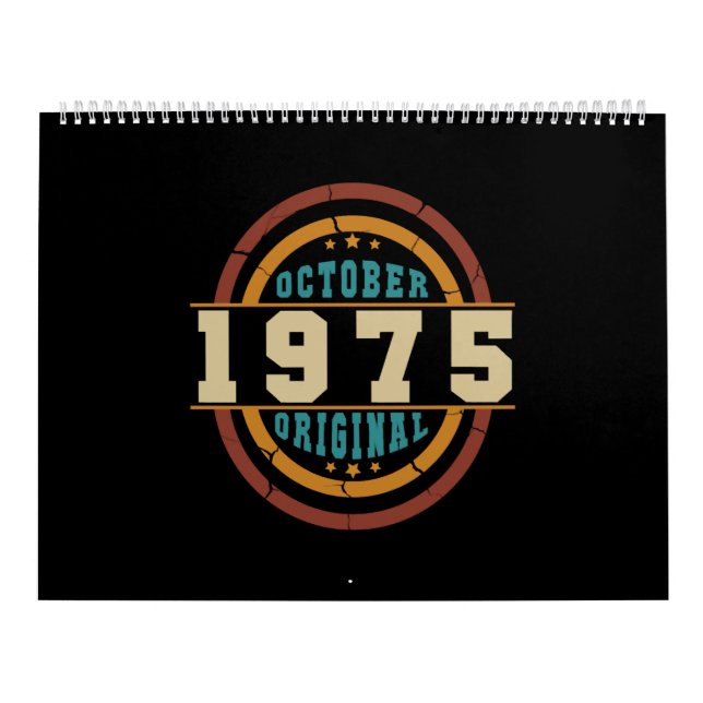 Calendario Nacido en octubre de 1975 Retro Orginal (Tapa)