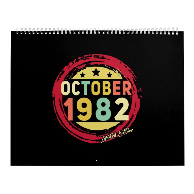 Calendario Nacido en octubre de 1982 Regalo de época (Tapa)
