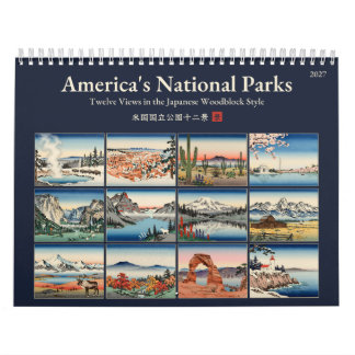 Calendario National Parks 2027 Japanese Woodblock Print Art
