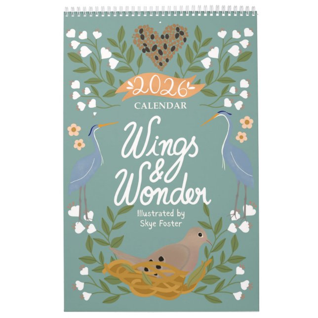 Calendario Nature Art Calendar with Backyard Birds & Flowers (Tapa)