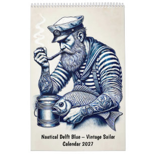 Calendario Náutico Delft Azul – Marinero Vintage