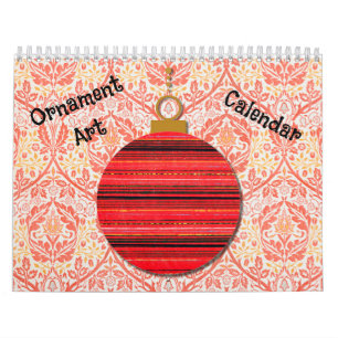 Calendario Navidades de arte ornamentales alrededor del calen