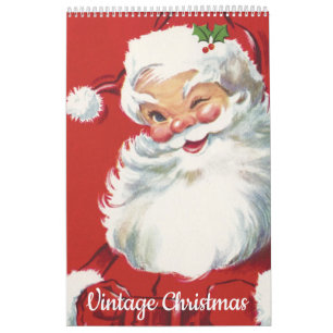 Calendario Navidades de Ilustracion de época Santa Claus