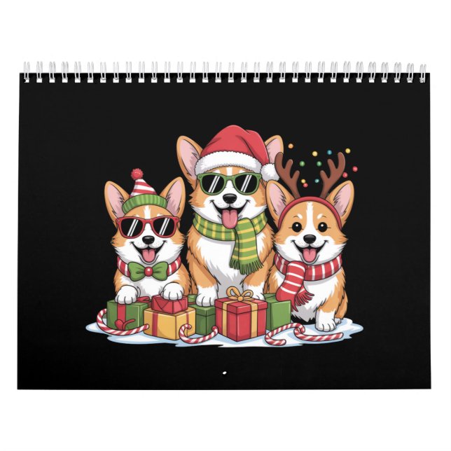 Calendario Navidades de perro de Corgi Regalo de vacaciones d (Tapa)