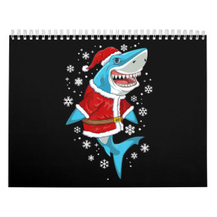 Calendario Navidades de tiburón dan regalos de Papá Noel