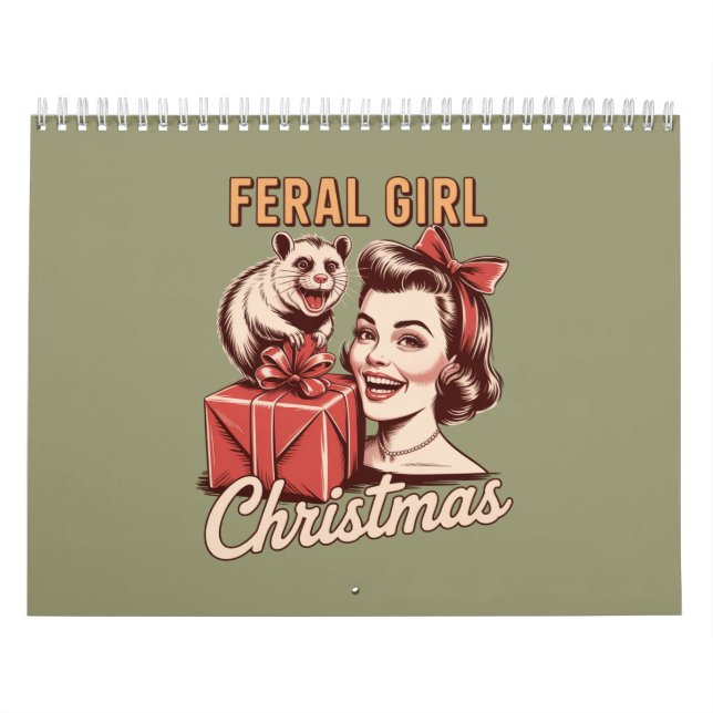 Calendario Navidades del Chica Feral Opossum Xmas Trashy Retr (Tapa)