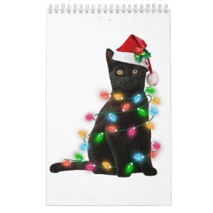 Calendario Navidades del gato negro camiseta ligera amante de