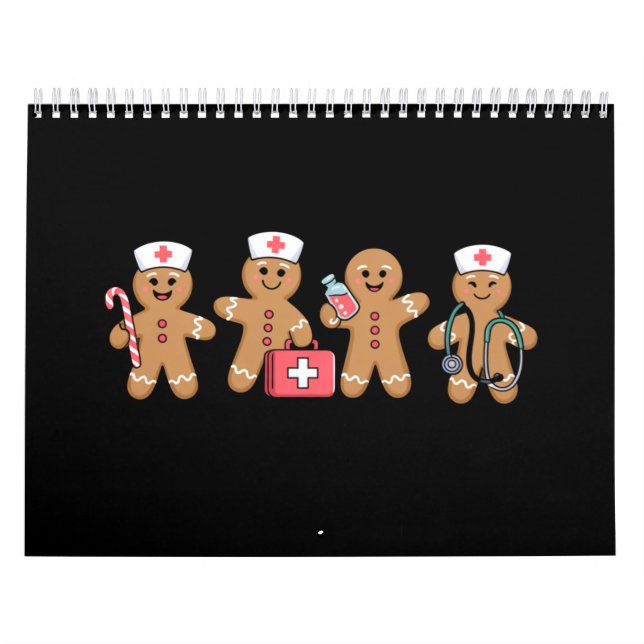 Calendario Navidades Gingerbread Enfermera Equipo de Regalos (Tapa)
