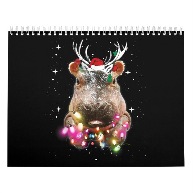 Calendario Navidades iluminan Hippo Fiona Hippopótamo Lover (Tapa)