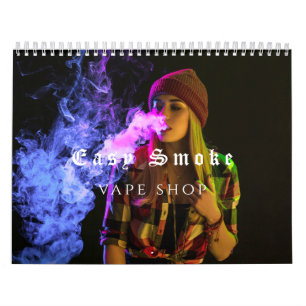 Calendario Negocio de tienda de vapeo para chicas Smoke
