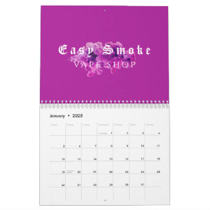 Calendario Negocio de Tienda de Vaporizadores Purple Smoke