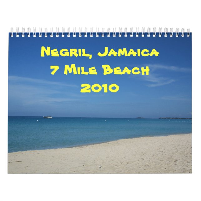 Calendario Negril, Jamaica playa 2010 de 7 millas (Tapa)