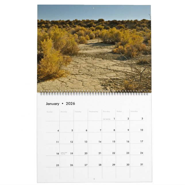 Calendario negro 2013-2014 de Playa del desierto (Jan 2026)