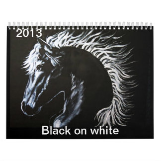 Calendario Negro en Callender blanco