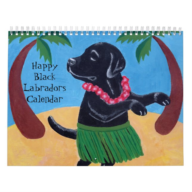 Calendario negro feliz de Labradors B 2018 (Tapa)