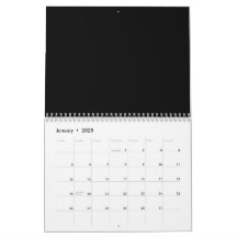 Calendario negro minimalista de lujo para espacios