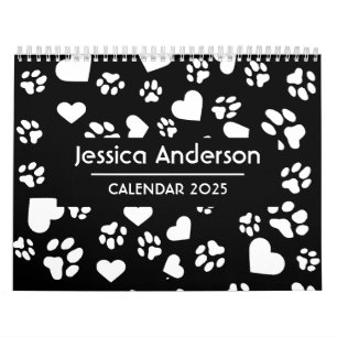 Calendario negro personalizado con pinturas