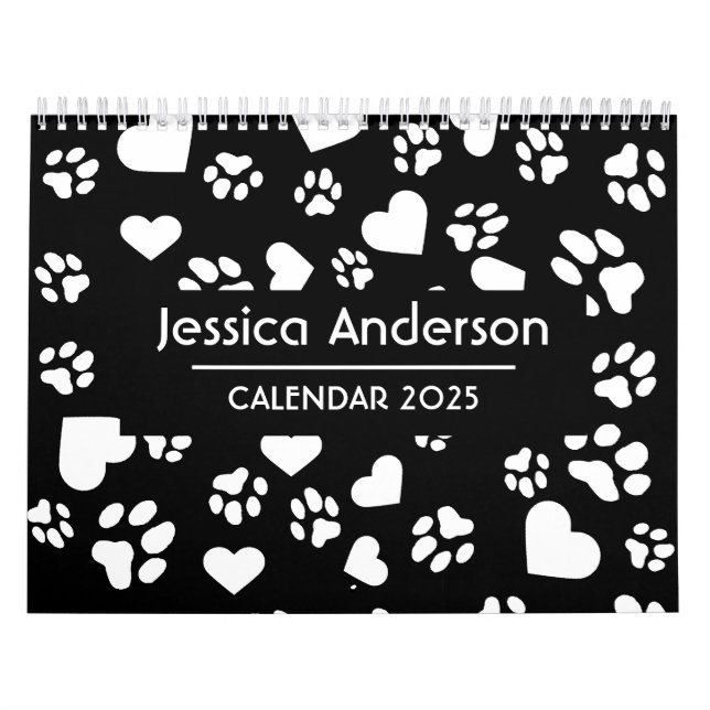 Calendario negro personalizado con pinturas (Tapa)