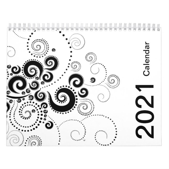 Calendario negro y blanco 2021 (Tapa)