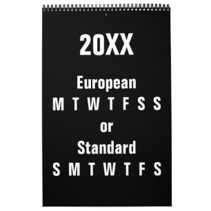 Calendario Negro y blanco ~ Año cambiable