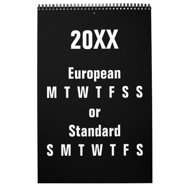 Calendario Negro y blanco ~ Año cambiable (Tapa)