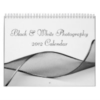 Calendario negro y blanco de la fotografía 2012