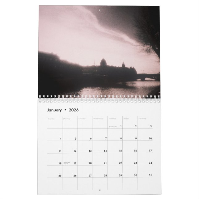 Calendario Negro y blanco de Scott S. Jones (Jan 2026)