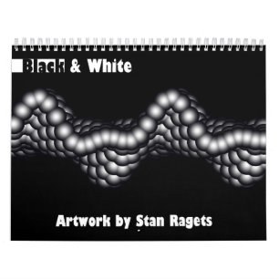 Calendario negro y blanco del fractal