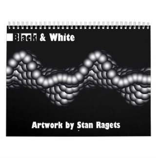Calendario negro y blanco del fractal