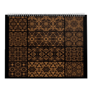 Calendario negro y bronce