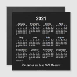Calendario Neon Blanco 2021 de Janz 5x5 Magnet