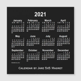 Calendario Neon Blanco 2021 de Janz 5x5 Magnet