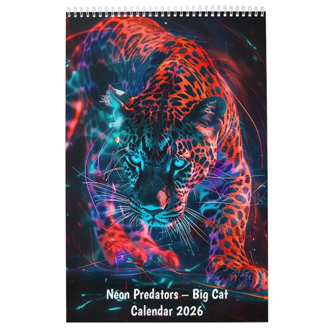 Calendario Neon Predators – Big Cat Calendar 2026 (Tapa)