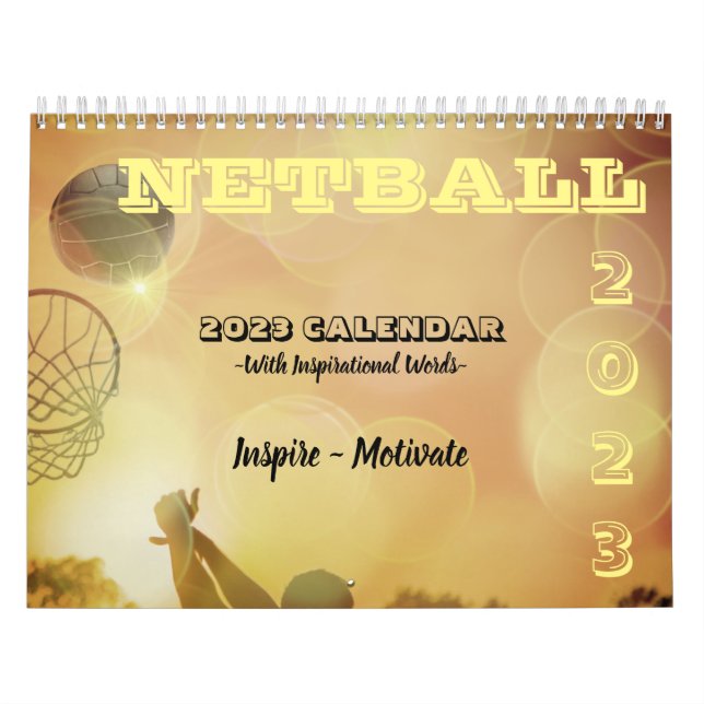 Calendario Netball inspirador de imágenes y cotizaciones 2023 (Tapa)