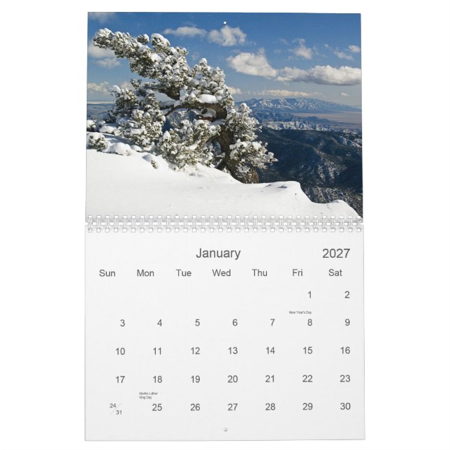 Calendario New México (y lugares del oeste) (Jan 2027)