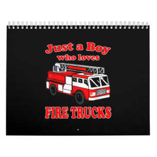 Calendario Niño que ama a bombero y niño bombero