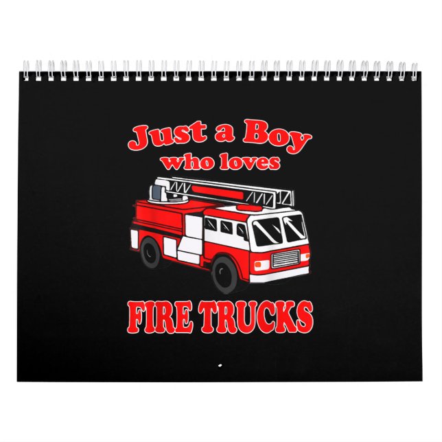 Calendario Niño que ama a bombero y niño bombero (Tapa)