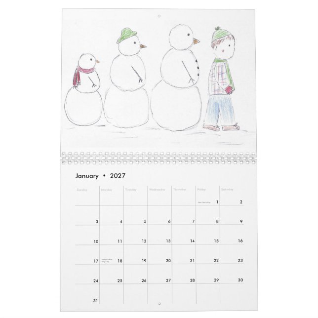 Calendario Niños caseros (Jan 2027)
