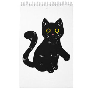 Calendario Niños de Halloween del gato negro