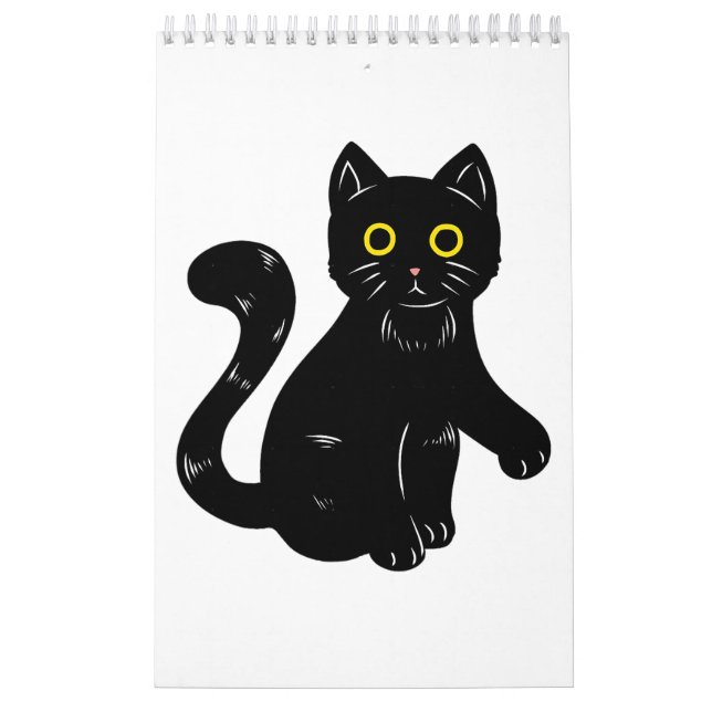 Calendario Niños de Halloween del gato negro (Tapa)