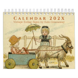 Calendario Niños de moda Kate Greenaway Zodiac Rótulos