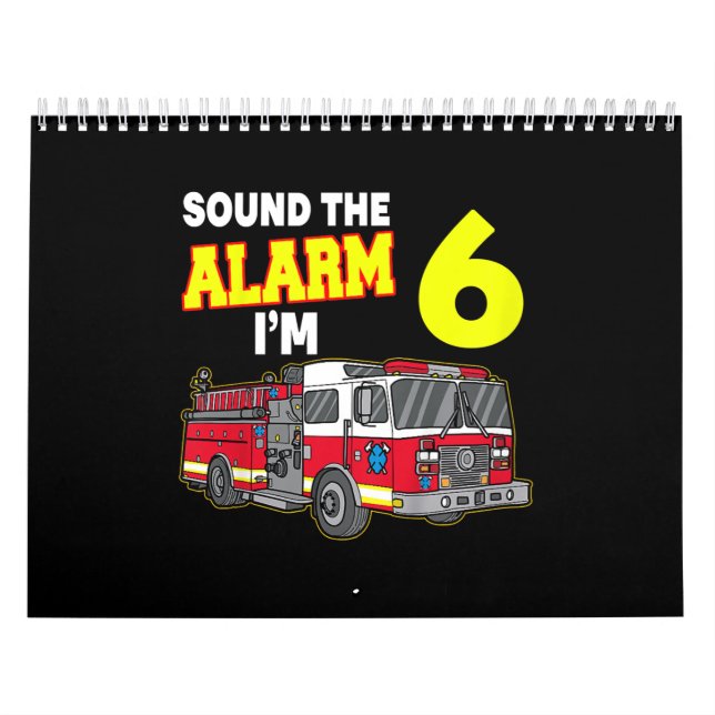 Calendario Niños Sonan Alarma Im 6 Niños Bomberos Camiones (Tapa)