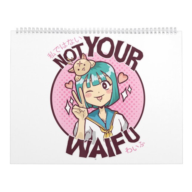 Calendario No es tu waifu lindo kawaii anime Chica japonés (Tapa)