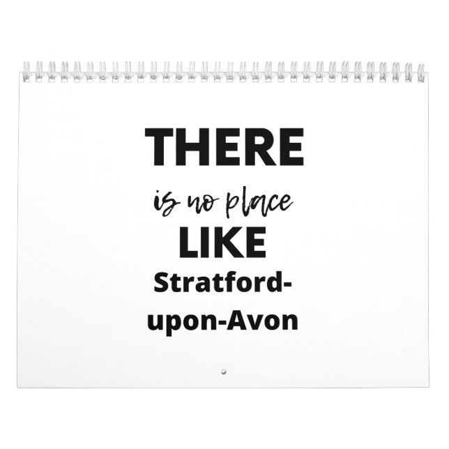 Calendario no hay lugar como Stratford-upon-Avon (Tapa)