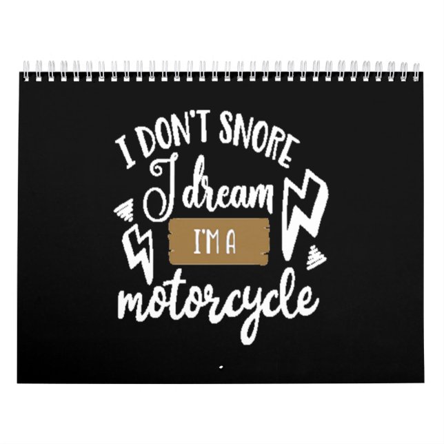 Calendario No ronco, sueño mi motocicleta (Tapa)